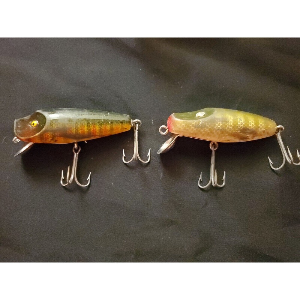 vintage fishing lures lot Of 2 Wood